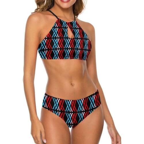 Swimsuits Zero Two Cosplay Anime Darling In The Franxx Women Girl High Neck Sling Top Bikinis Shorts 2-Piece Summer Bathing Suit