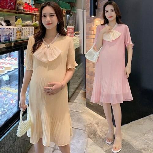 Summer Chiffon Maternity Dresses For Pregnancy Pregnant Women Wedding Pleated Dress Sexy Photo Shoot Photography Props Clothing