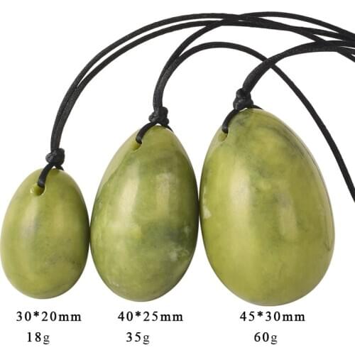 The Cheapest Natural Drilled Green Jade Yoni Egg Crystal Massager Kegel Exercise Vaginal Ben Wa LOVE Ball FEMALE SEX TOOLS