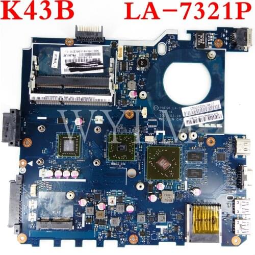 PBL50 LA-7321P K43B /X43B mainboard For ASUS K43B K43BR K43BY X43B X43U K43U laptop motherboard Tested Working