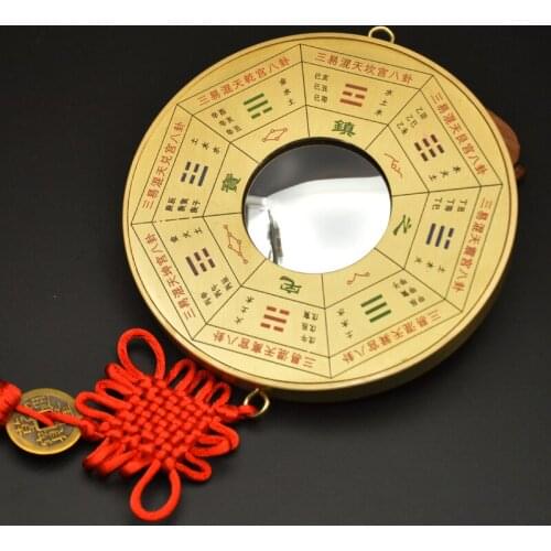 A copper mirror concave convex mirror Jiugong Bagua Tai Chi Bagua mirror house defends the safe lucky Feng Shui mirror