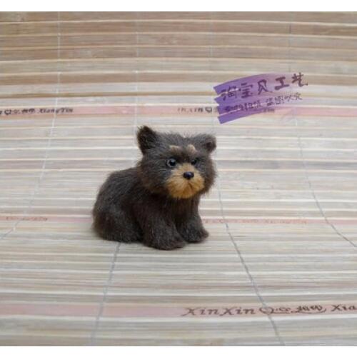 Mini simulation brown sitting bear toy handicraft resin&fur small bear dolls gift about 8x4x6.5cm 0911