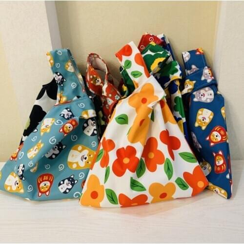 Fashion Hand Bag Women Small Foldable Eco Grocery Totes Shopping Bag Female Handbag for Walking Carry Pouch Key Phone Coin Purse