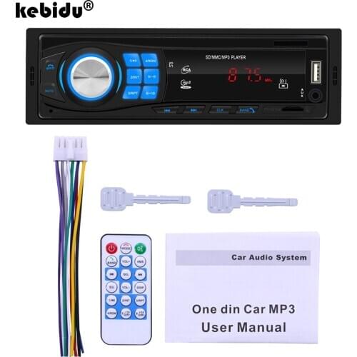 Kebidu Handsfree MP3 Player In-dash 12V Car Radio 1 Din Bluetooth Car Stereo Support FM Mp3 USB WMA AUX IN Car Player