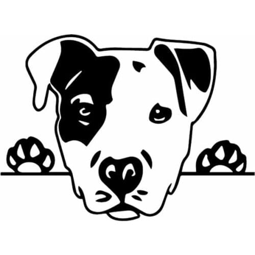 Cartoon Dog Head Funny Puppy Pet Decals Car Window Decoration Personality Pvc Waterproof Decals Black/white, 16cm*12cm