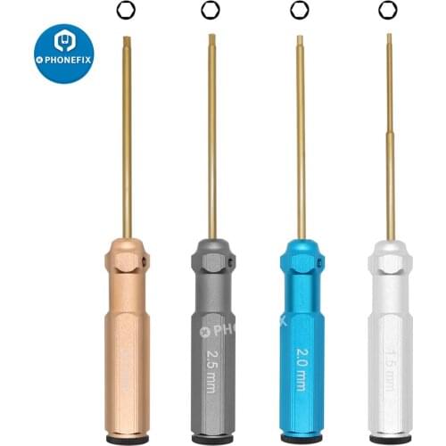 4pcs 1.5mm 2.0mm 2.5mm 3.0mm Hex Screw Driver Set Titanium Hexagon Screwdriver Wrench Tool Kit for RC Helicopter Drone Car Model