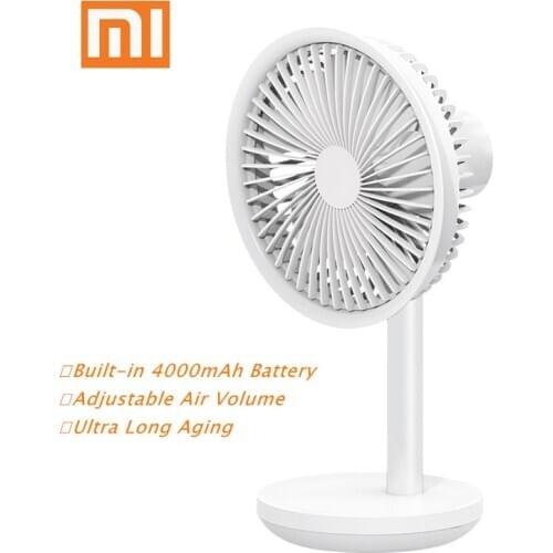 XIAOMI Solove Desktop Fan 4000mAh Battery Capacity USB Charging Low Noise Rechargeable 3 Mode Wind Speed Cooling Oscillating Fan