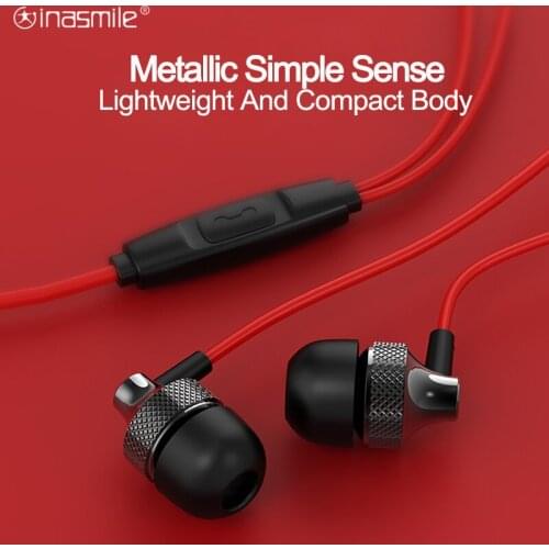 Voluminous sound Stereo Bass Headphone In-Ear 3.5MM Wired Earphones Metal HIFI Earpuds with MIC for iphone Samsung Huawei Phones
