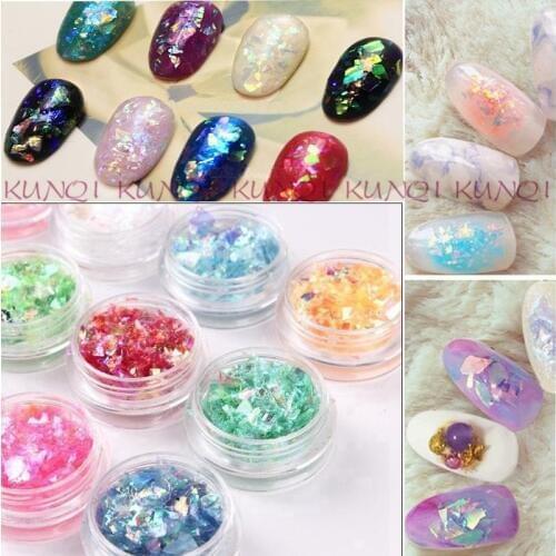 Irregular Shell Paper Sequin DIY Nail Flakies Colorful Paillette Glitter Nail Art Sequins for 3D Nail Art Decoration
