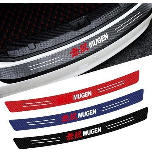 New Car Tail Trunk Carbon Fiber MUGEN Emblem Decoration Bumper Protection Stickers Car Styling For Honda Civic Accord CRV Fit