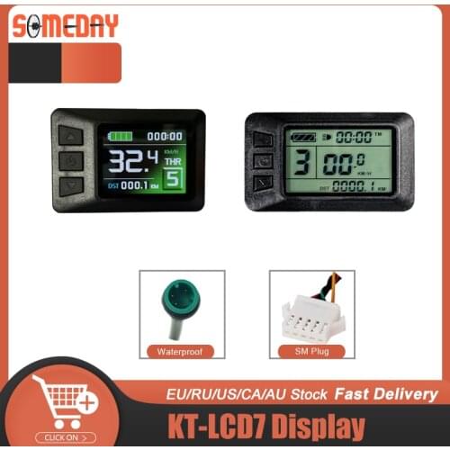 SOMEDAY Ebike KT Display LCD7U LCD7C SM/Waterproof Plug Electric Bicycle Accessories Color Display With USB Function