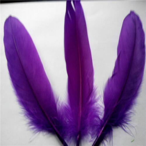 Wholesale Top Quality 100Pcs/lot Beautiful purple Goose Feather 15-20cm Decorative Feathers For Craft Fashion DIY