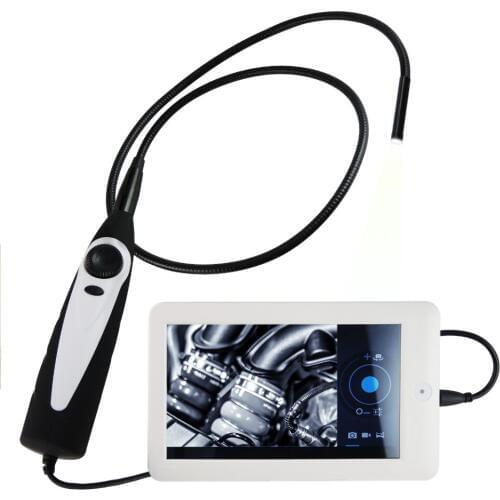 Handheld Borescope USB Video Inspection Endoscope 830mm Flexible Tube 7mm Waterproof Camera Head with 7 inch Android Monitor