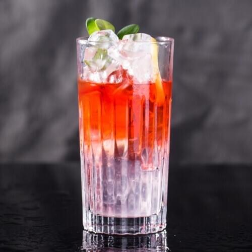 Sword Straight Straight Cup Cocktail Glass Thick Glass Long Drink Cup Mojito Cup Colin Cup Pattern Gold Tonic Cup