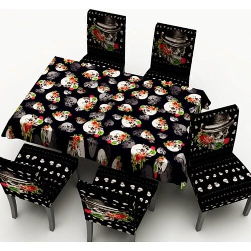 Halloween Rectangular Tablecloth Tablecloth Halloween Stretch Chair Cover Digital Printing Restaurant Chair Cover