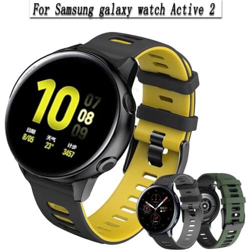 For Samsung galaxy watch Active 2 40mm 44mm Strap Sport bracelet Silicone Watchband Active2 20mm Watch Strap For Huawei GT2 42mm