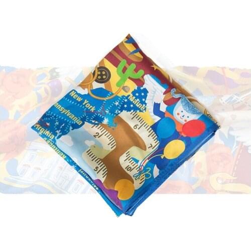 Map The United States Silk Ladies Square Towel Handkerchief Towel Silk Towel 100% Mulberry Silk Cultural Creation Silk Gift Box