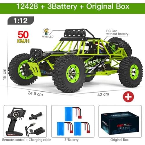 WLtoys 12428 RC Car 1/12 4WD Electric Racing 50km/h High Speed RC Off-Road Car Remote Control Car for Boys Toys