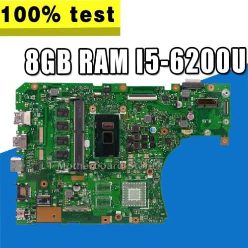 X556UAM laptop motherboard DDR4 8GB RAM I5-6200U For Asus X556U X556UJ X556UB X556UF X556UV X556UQ X556UQK mainboard Test OK