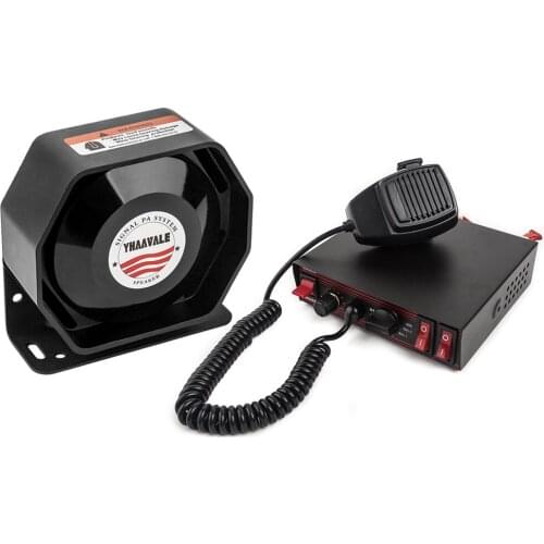 YHAAVALE Loud 200W 12V 9 Sounds Car Fire Horn Alarm Police Siren MIC PA System Amplifier