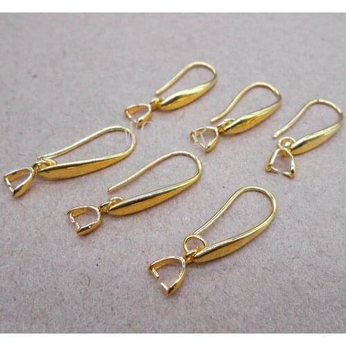 100X Lot Jewelry Findings 18K Gold DIY Jewelry Making Earrings Matte Surface Clip Hooks Earring Making Supplies