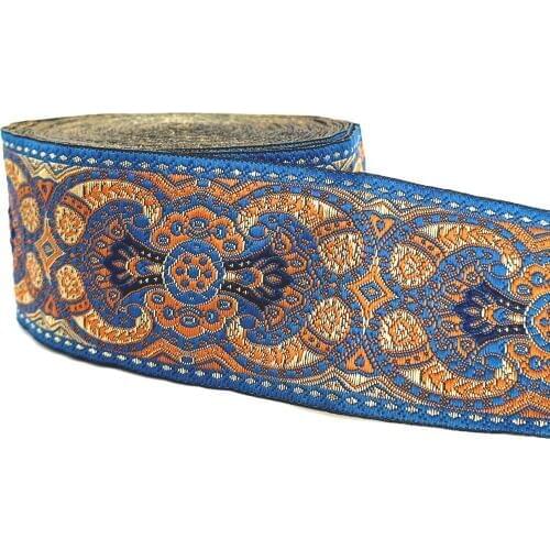 ZERZEEMOOY 2" 5cm DIY Handmade Sewing Lace Material Headwear Accessories National Style Embroidery Flower Woven Jacquard Ribbon