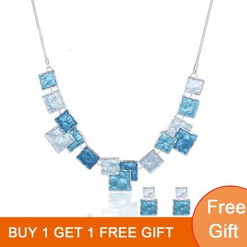 New 2020 Hit Geometric Ocean Beach Necklace set Womens Enamel Necklace for Women Gift party Wedding jewelry