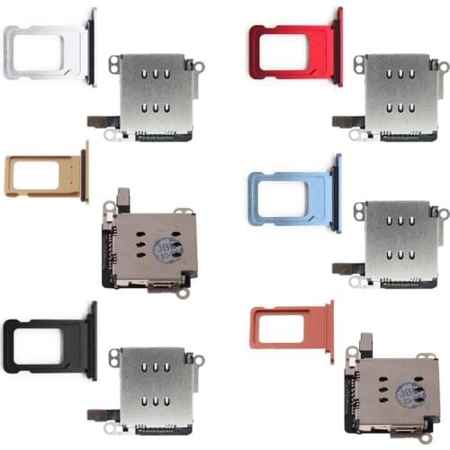 1Set Metal Dual Sim Card Reader Connector Flex Cable with Card Tray Slot Holder Open Ejector Eject Pin for iphone XR