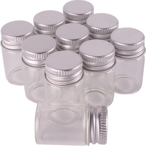 100pcs 6ml Size 22*35mm Transparent Glass Perfume Spice Bottles Tiny Jars Vials With Silver Screw Cap DIY Craft