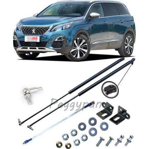 2Pcs Gas Charged Front Hood Bonnet Lift Supports Struts Springs Shocks Damper Props Fit For Peugeot 5008 2017-2019