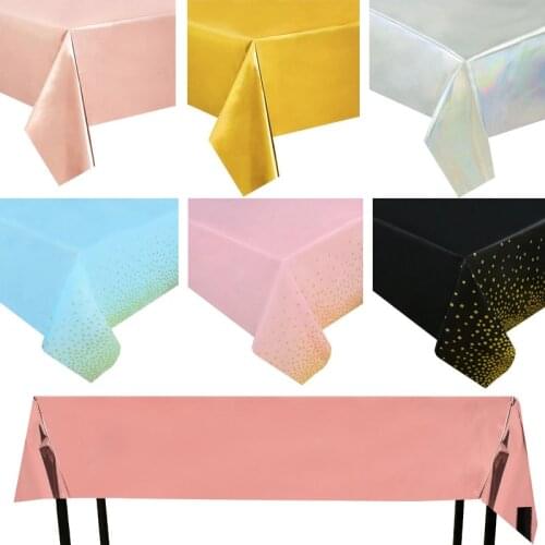 270*140cm Gold Dot Disposable Tablecloth Wedding Party Rose Gold Waterproof Tablecloth For Kids Birthday Party Decor Table Cover