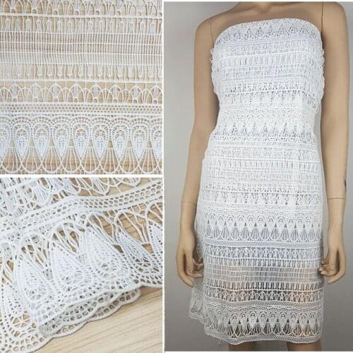 2yds High-Grade Milk Silk White Embroidery Fabric For Nigerian Party Dress African French Lace Fabric Wedding 2018 High Quality