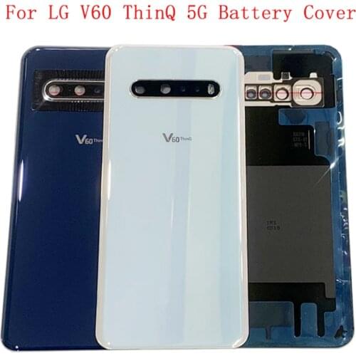 Battery Case Cover Rear Door Housing Back Case For LG V60 ThinQ 5G Battery Cover Camera Frame Lens with Logo