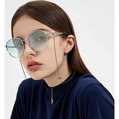 Eyeglasses Chain Black Four Leaf Charm Eyewear Holder Strap Sunglasses Retainer Women Neck Mask Hanging Rope