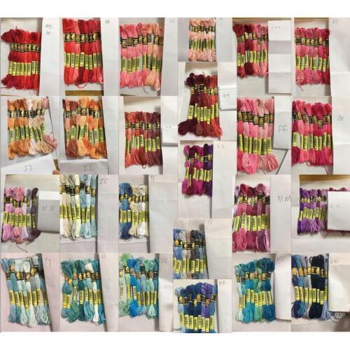 FF cxc Multicolor 8 Pcs Similar DMC Thread Cross Stitch Cotton Sewing Skeins Embroidery Thread Floss Kit DIY Sewing Tools