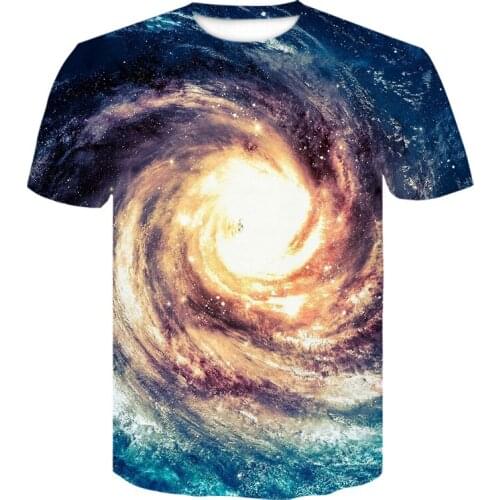 Galaxy space graphic T-shirt men women Color Nebula 3D printed Summer tops all-match t shirt fashion Shirt streetwear camisetas