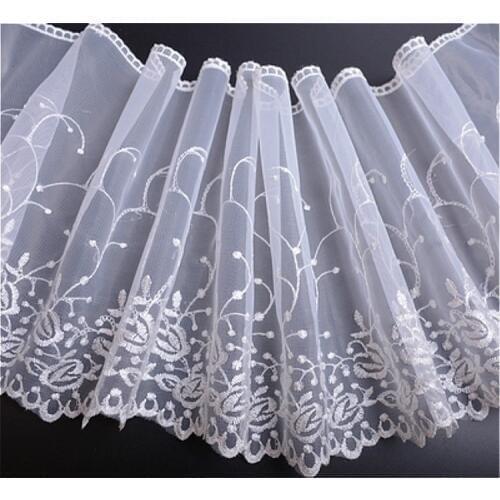 25cm Wide Exquisite Tulle Water Soluble Embroidery Lace Fabric DIY Clothes Skirt Wedding Dress Design Creation Curtain Sofa Trim