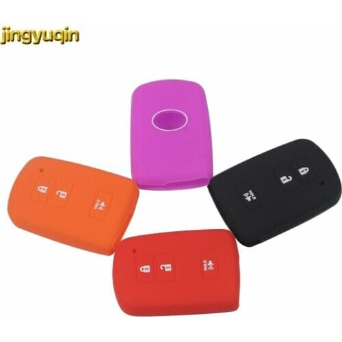 Jingyuqin 3 Button Silicone Car Key Cover Key Case for Toyota Rand cool LuZe 2015 No Logo