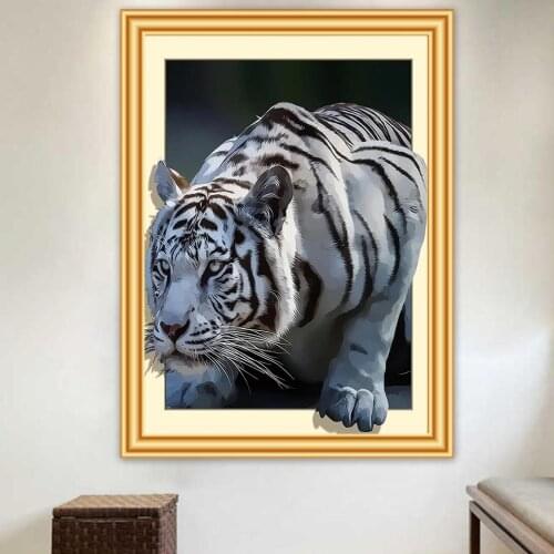 Full Square Round Drill 5D DIY Diamond Painting Animal Tiger Cross Stitch Diamond Embroidery Mosaic Picture of Rhinestones Gift