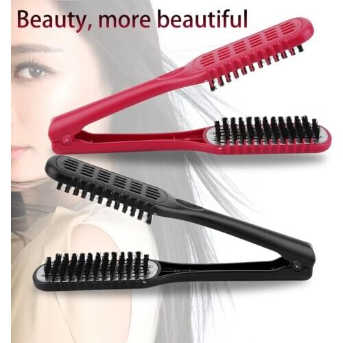 Ceramic Straightening Comb Double Sided Brush Clamp Hair Hairdressing Natural Fibres straight Comb Hairstylig Tool