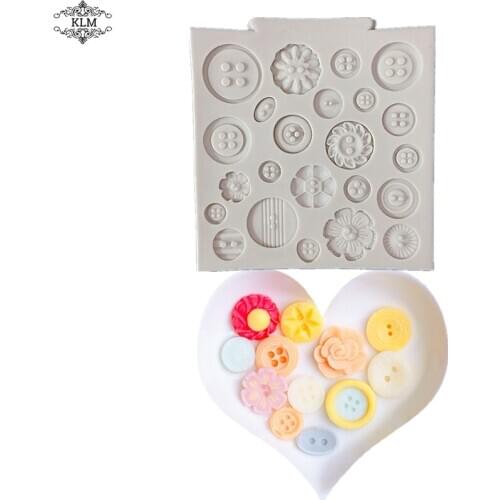 KLM Clothes Button Mould Epoxy Mould Cake Tool Silicone Crafts Cake Decoration Accessories Home Kitchen Baking Supplies