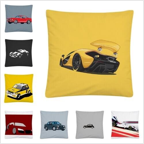 Minimalist car beautiful pattern Soft Short Plush Cushion Cover Pillow Case for Home Sofa Car Decor Pillowcase 45X45cm