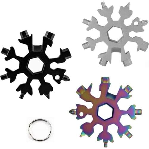Multifunctional Snowflake Wrench Octagonal Shape Multi Purpose Outdoor Portable Tool 18 In One Multifunctional Wrench with Ring