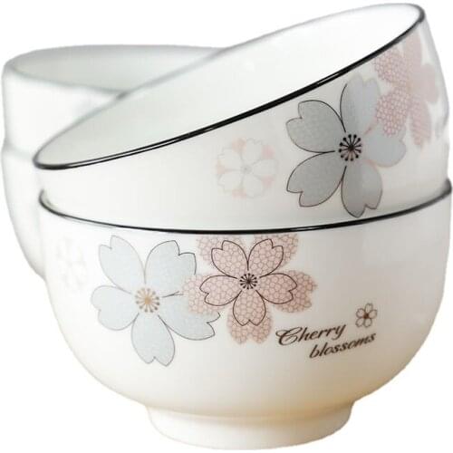 4PCS Dinner Set Anti-scalding 4.5 Inch Ceramic Bowl Instant Noodle Bowl Ceramic Bowl Soup Bowl Set Tableware Suitable For Oven