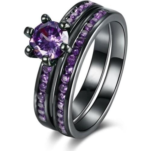 2021 New Rings For Women Simple Design Double Stackable Fashion Jewelry Bridal Sets Wedding Engagement Ring Accessory