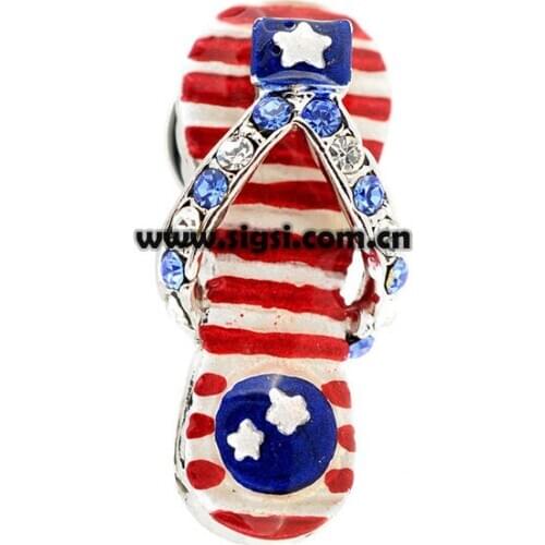 New Design 100pcs 45mm July 4th Flip-flop Tack American Flag Pin Brooch