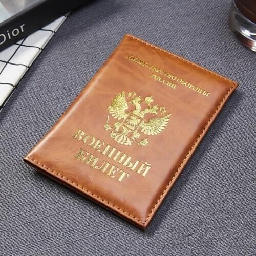 Women Men PU Leather RU Russian Passport Cover Travel Accessories Vintage Document ID Bank Pass Credit Card Holder Purse Wallet