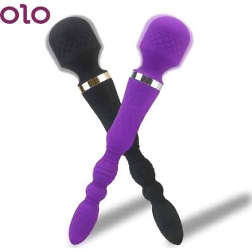 OLO 10 Modes Vibrator Adults Products 2 In 1 Sex Toys for Women Lesbian Anal Plug Erotic Machine Female Masturbator Magic Wand