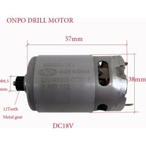 ONPO 18V 12 Teeth DC Motor For Maintenance Of Electric Drill