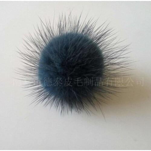 5pcs/lot Wholesale price 100% Real Mink Fur Ball DIY 3cm Genuine Fur Pompom For Women Winter Keychain Beanies Hat TWF010-navy